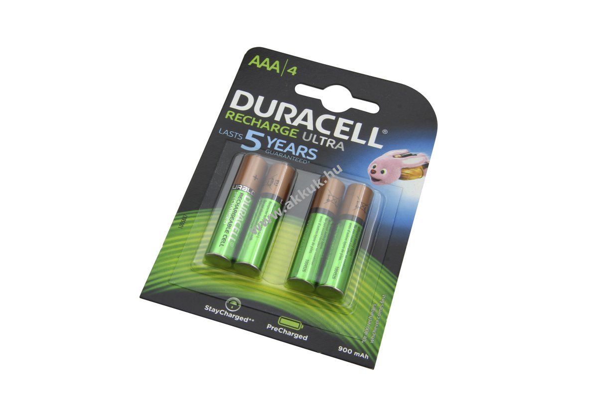 Duracell Recharge Ultra AAA (mikro) akku 1,2V 0,9Ah 4db/csomag NiMH
