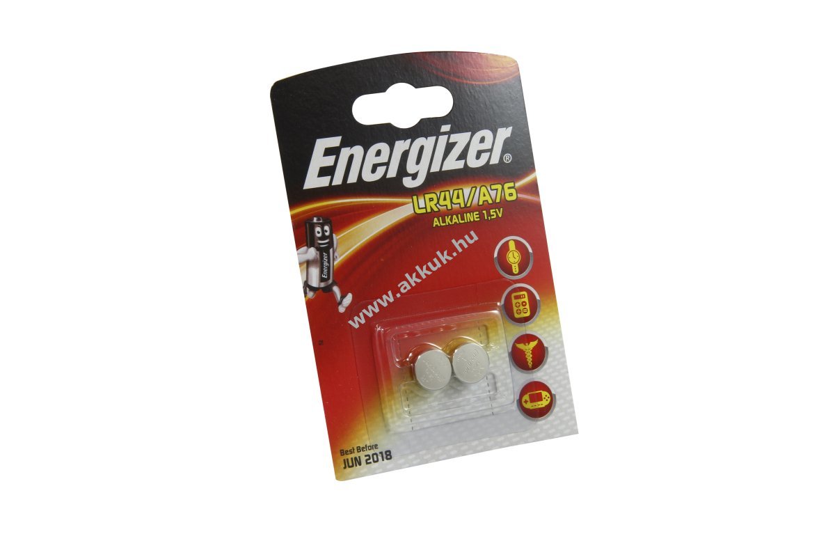 Energizer Alkaline LR44 A76 V13GA gombelem 1,5V 2db/csomag alkáli