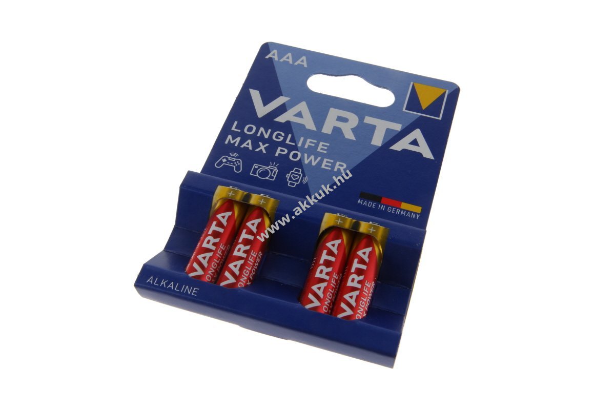 Varta Longlife Max Power AAA (mikro) elem 1,5V 4db/csomag alkáli