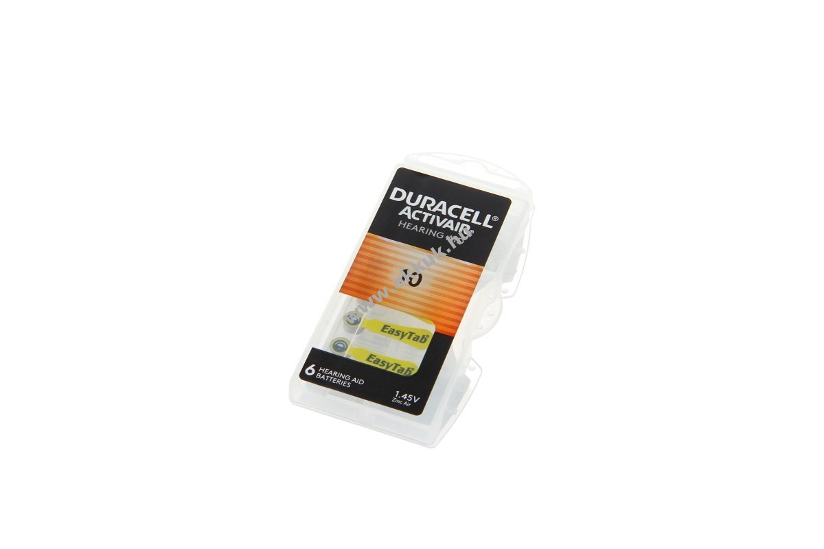 Duracell hallókészülék elem 10 EasyTab 1,40V 6db/csomag cink-levegő PR70 ZA10 V10A 230HPX