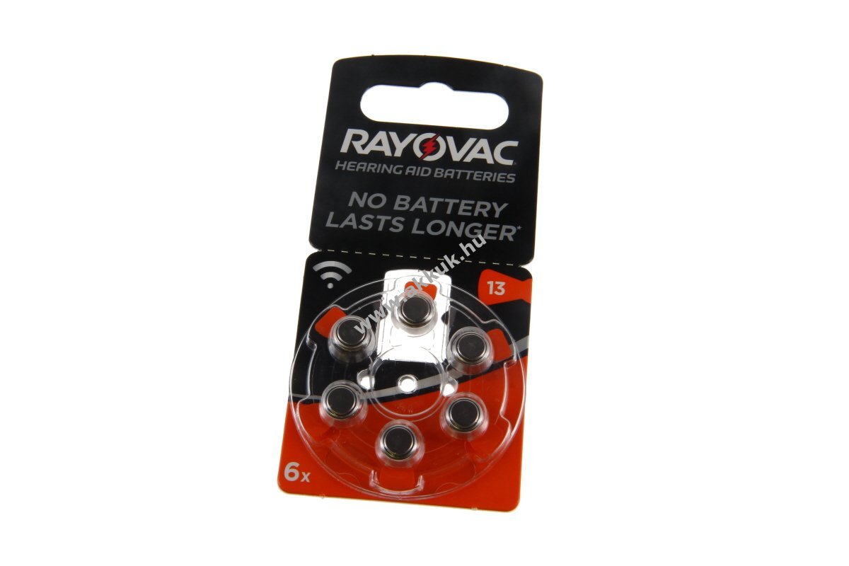 Rayovac V13 hallókészülék elem 1,40V 6db/csomag cink-levegő