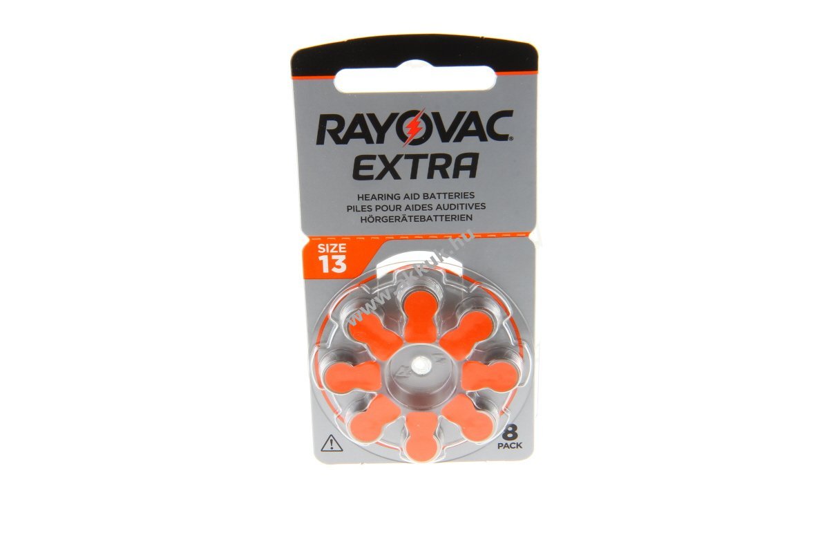 Rayovac Extra Advanced hallókészülék V13 elem 8db csomag cink-levegő
