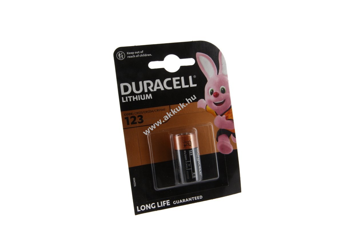 Duracell CR123 elem 3V 1,6Ah 1db/csomag lítium