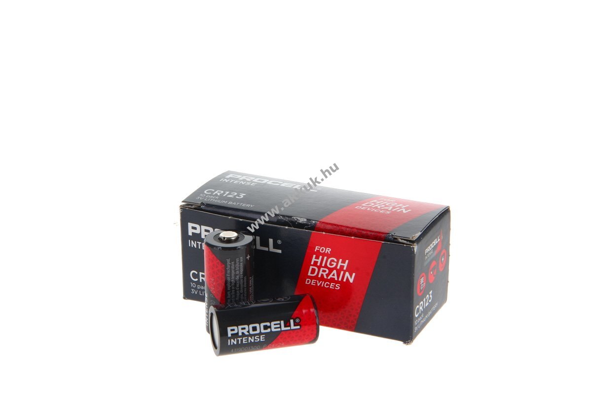 Duracell Procell Intense CR123A elem 3V 1,6Ah 10db/csomag lítium