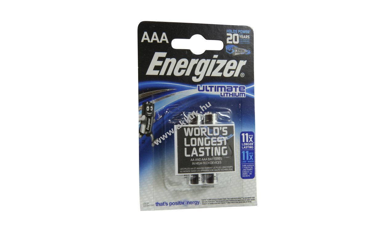 Energizer Ultimate Lithium L92 AAA (mikro) 1,5V 1,26Ah 2db/csomag elem lítium