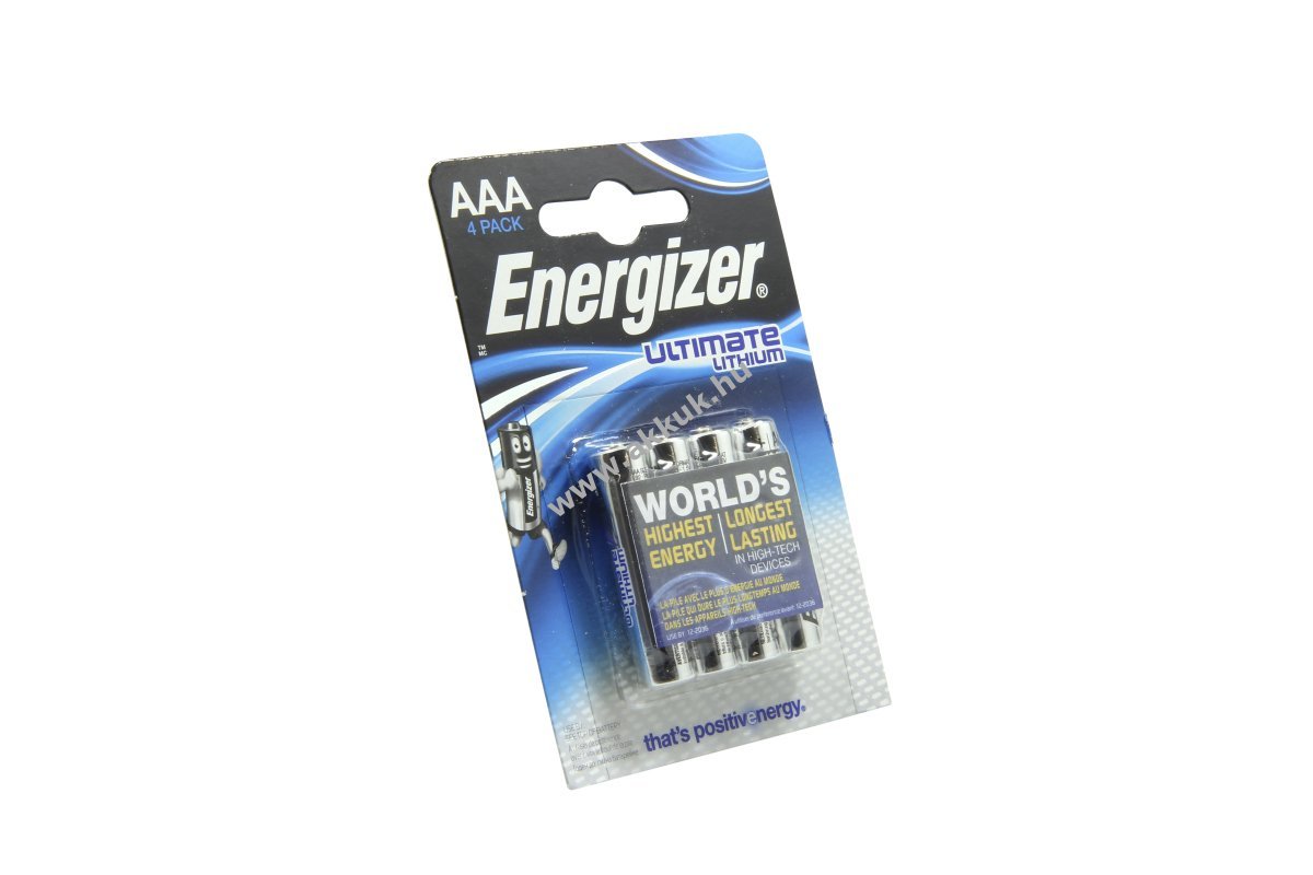 Energizer Ultimate Lithium L92 AAA (mikro) elem 1,5V 1,26Ah 4db/csomag lítium