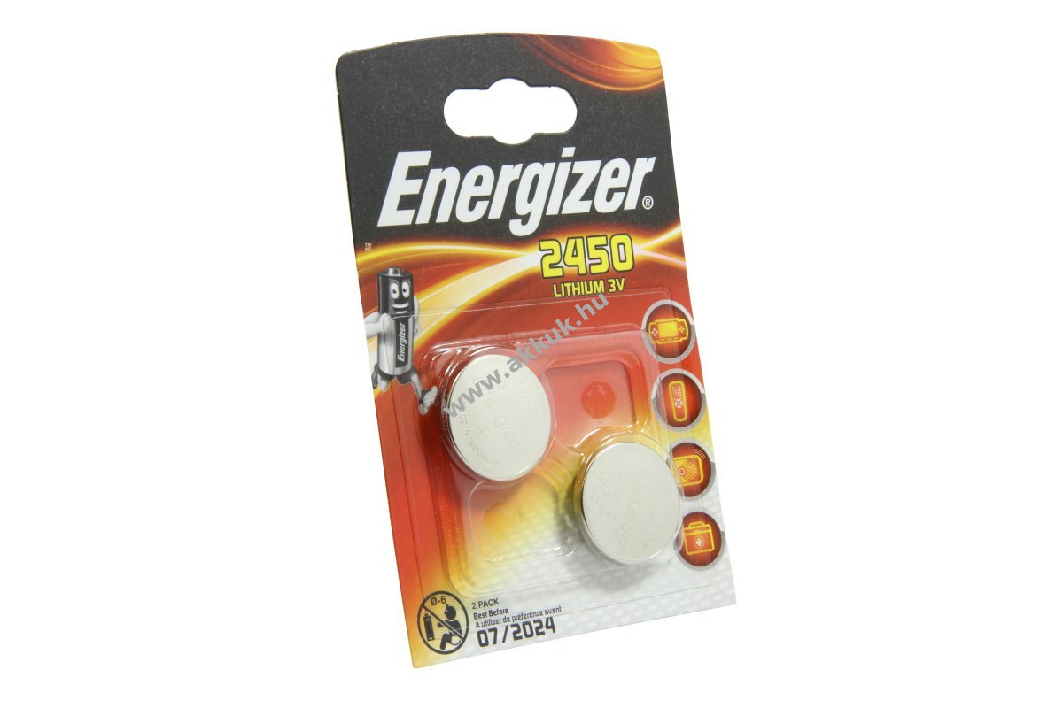 Energizer CR2450 3V 0,620Ah elem 2db csomag lítium