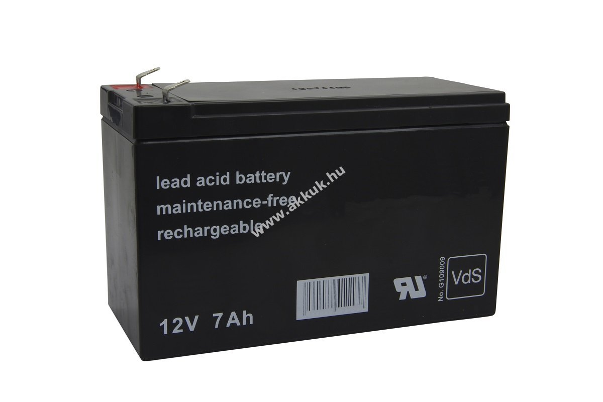 Helyettesítő akku CP1270 12V 7Ah VDS 4,8mm Faston 151x65x94mm 2,25kg Ólom