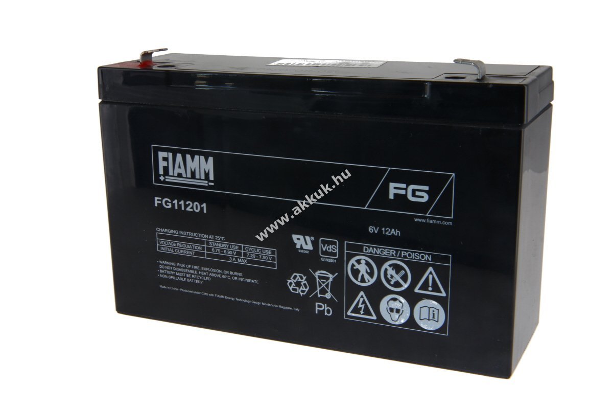 FIAMM FG11201 6V 12Ah akku ólom-savas