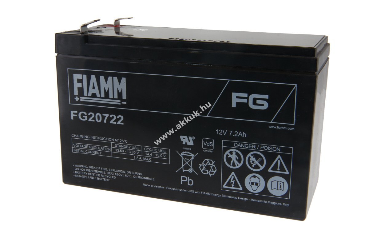FIAMM FG20722 12V 7,2Ah akku Ólom-savas
