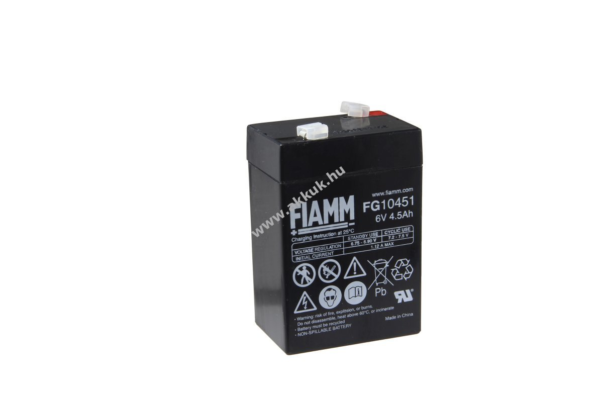 FIAMM FG10451 6V 4,5Ah akku ólomsavas