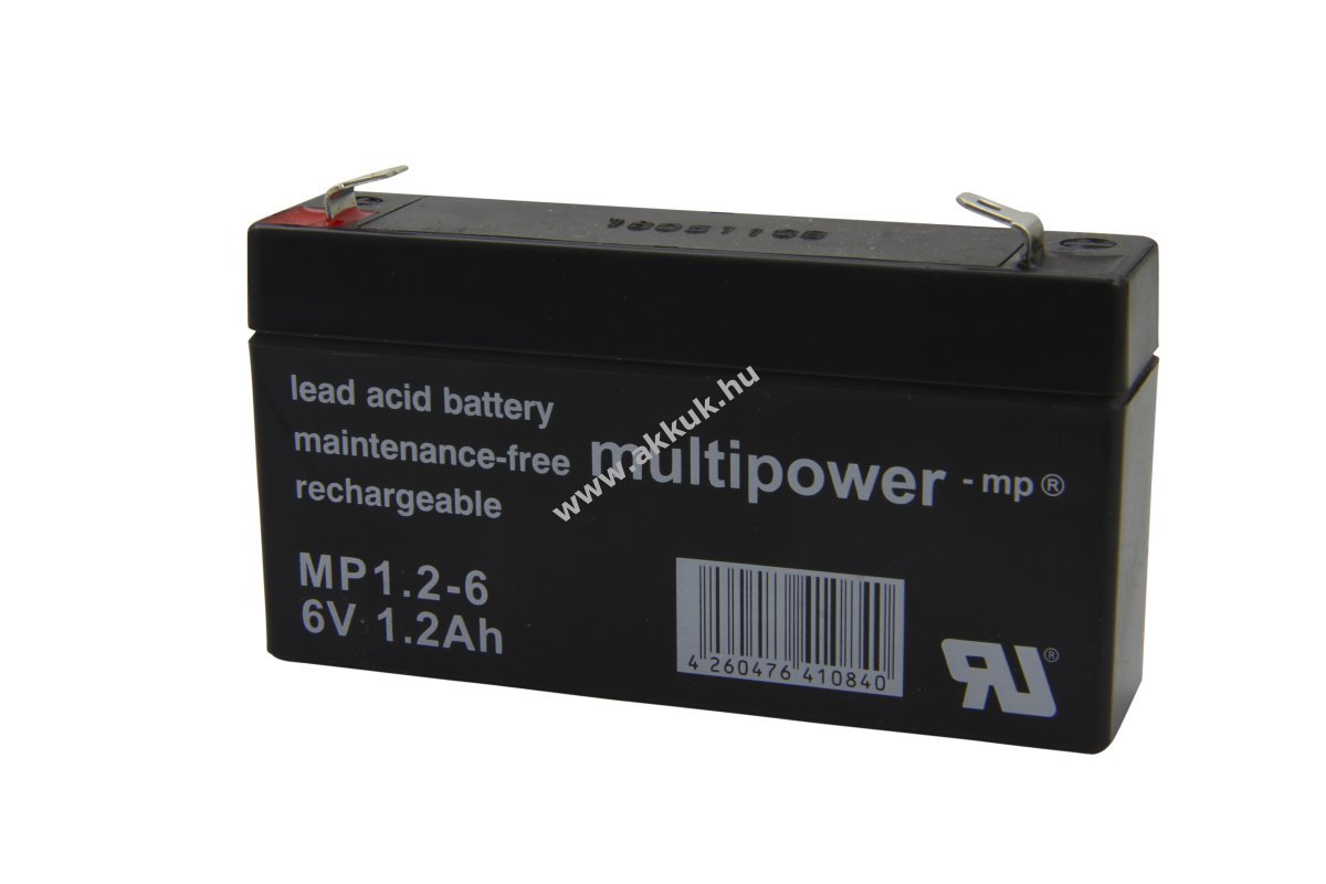 Multipower MP1,2-6 6V 1,2Ah ólomakku