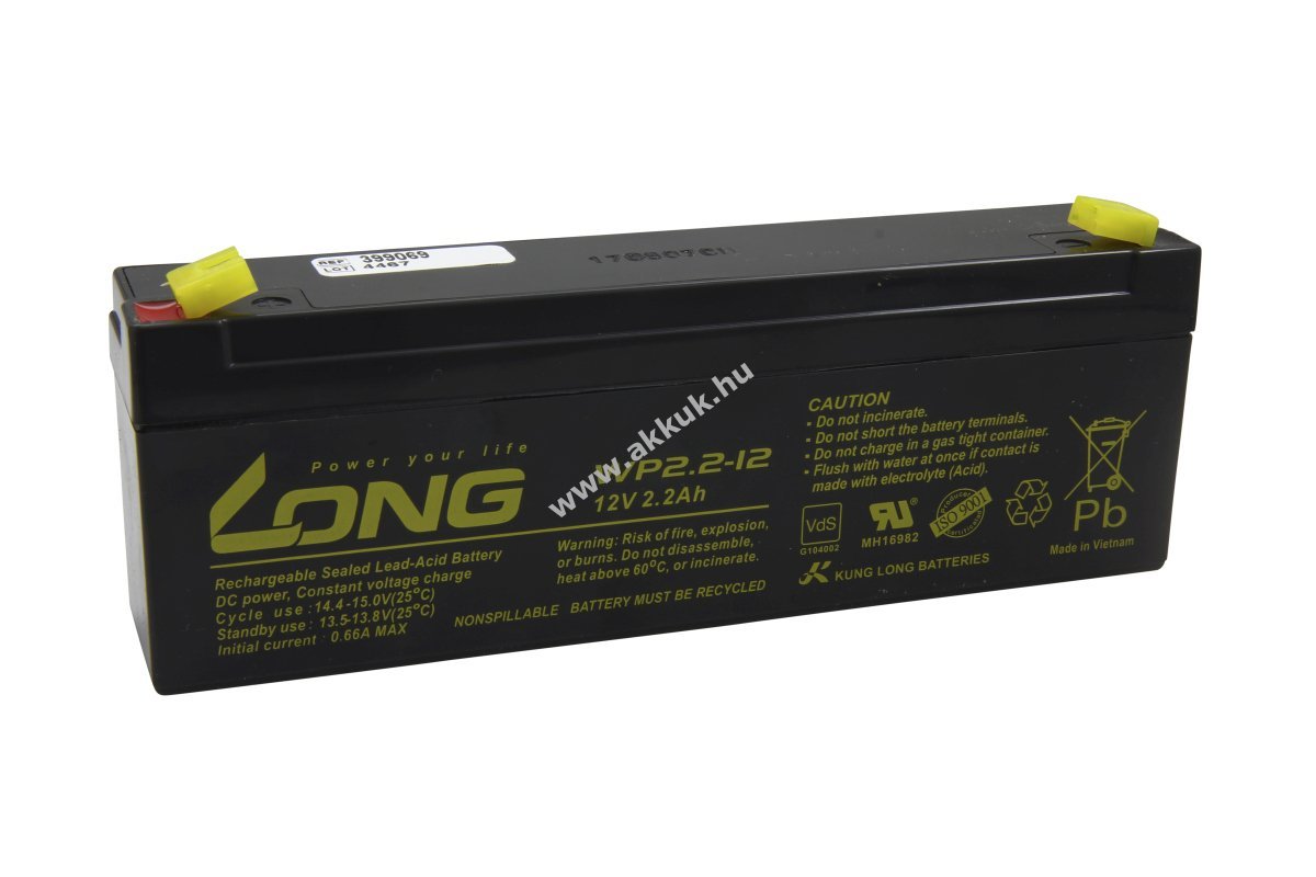 LONG WP2,2-12 12V 2,2Ah ólomakku