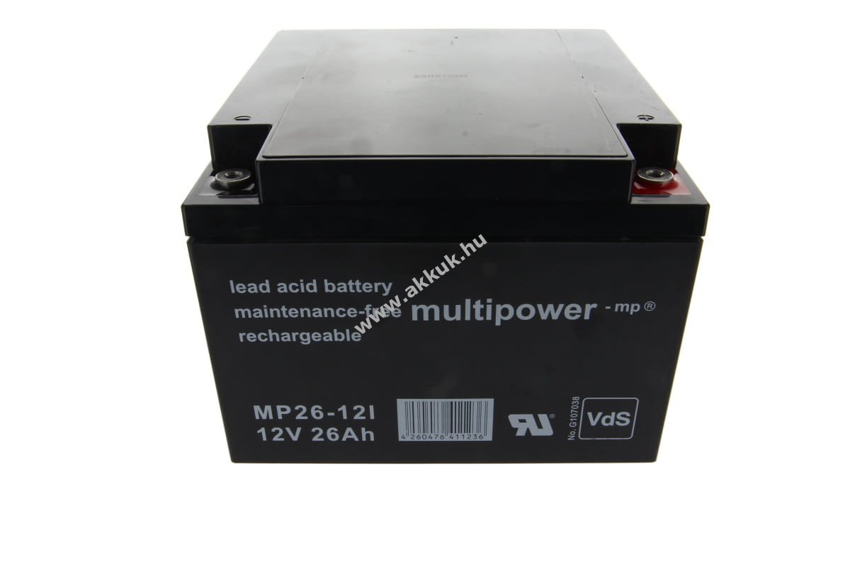 Multipower MP26-12 MP26-12I 12V 26Ah ólomsavas akku
