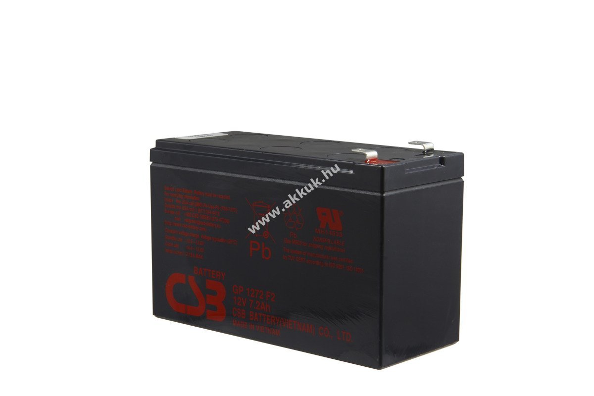 CSB GP1272F2 12V 7,2Ah ólomakku VDS G120030 6,3mm Faston