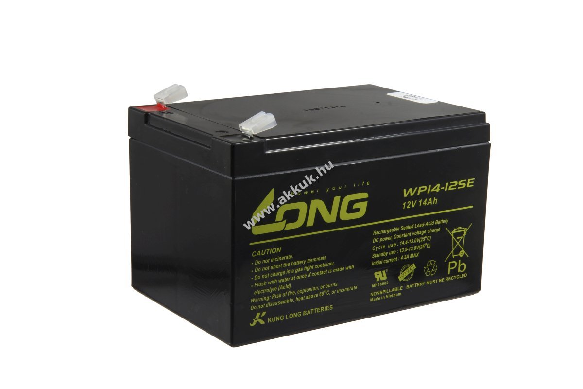 LONG WP14-12SE 12V 14Ah 6,3mm Faston 151x98x100mm 4,4kg akku ólom-savas