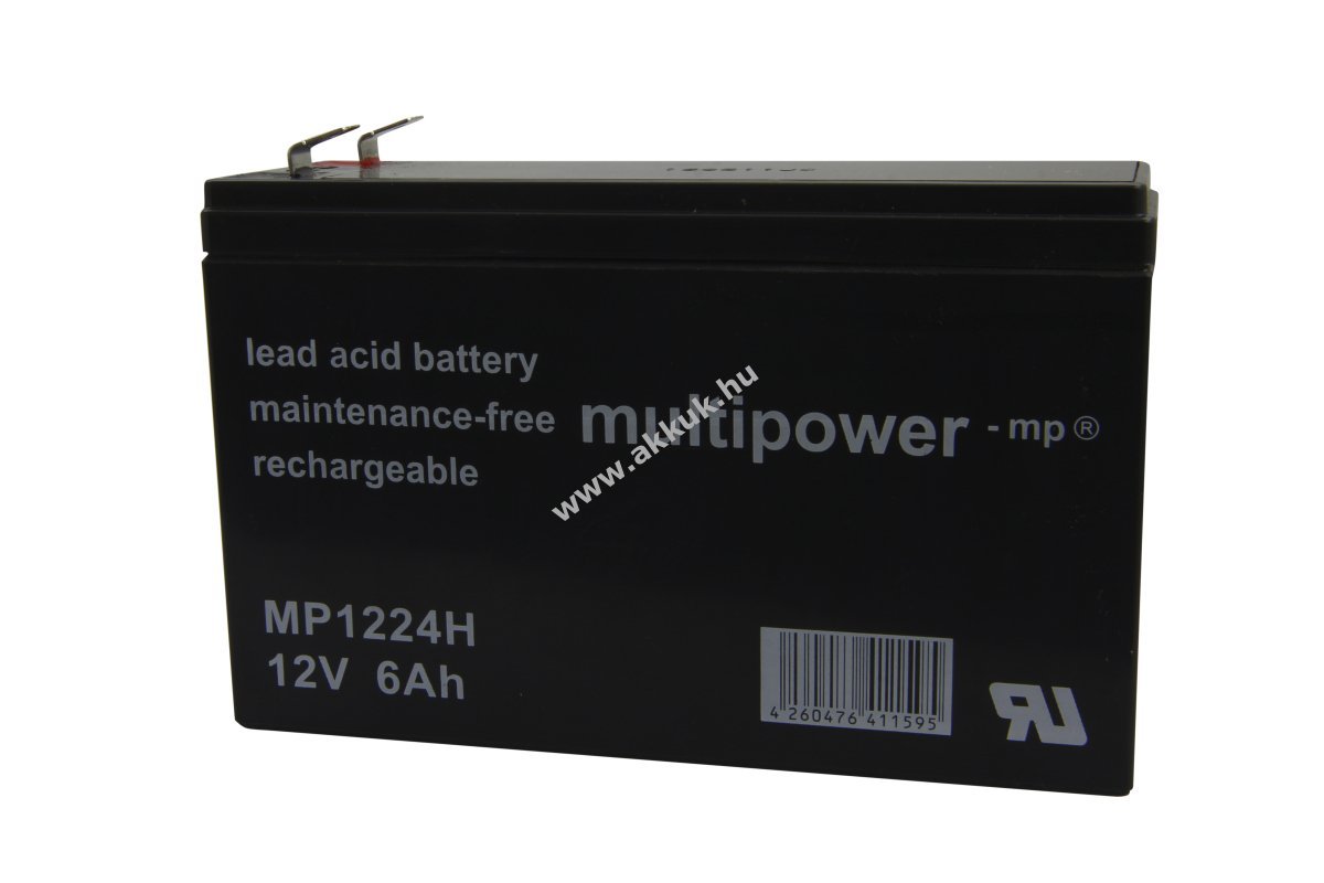 Multipower MP1224H 12V 6Ah akku ólom-savas