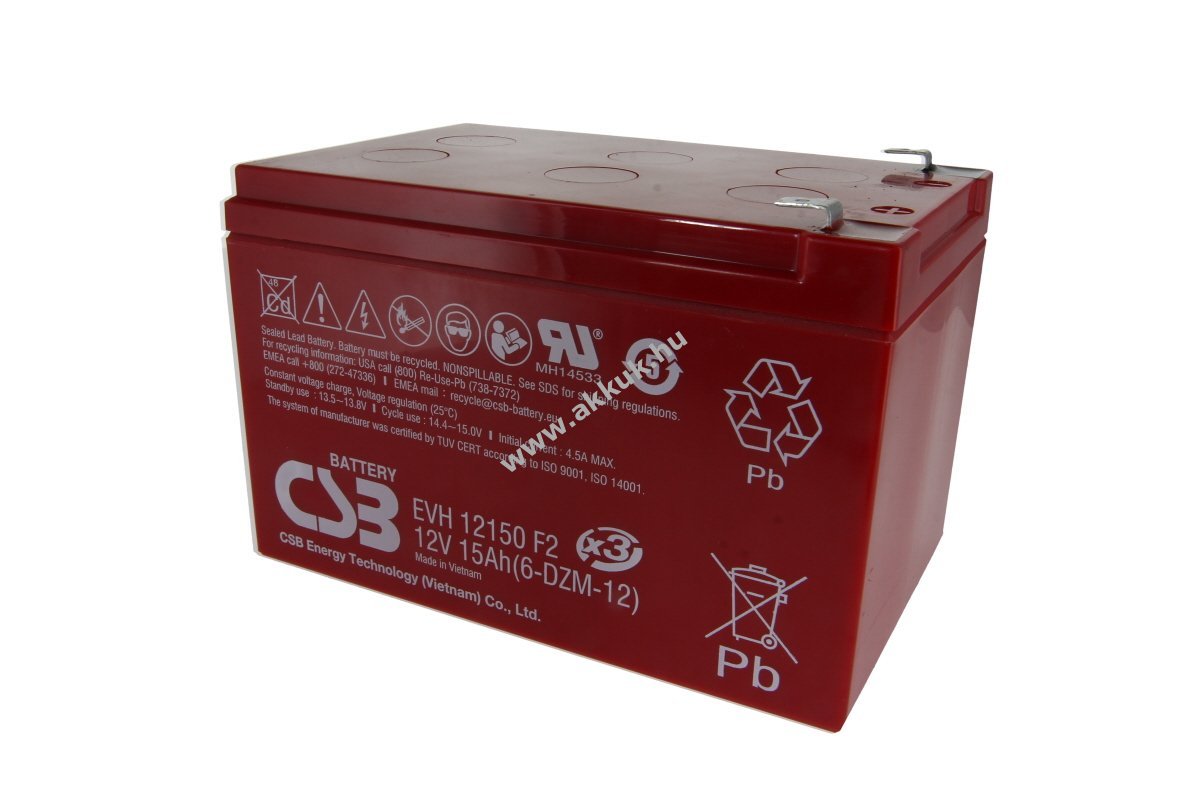 CSB EVH12150 EVH12150X3 12V 15Ah akku Gel