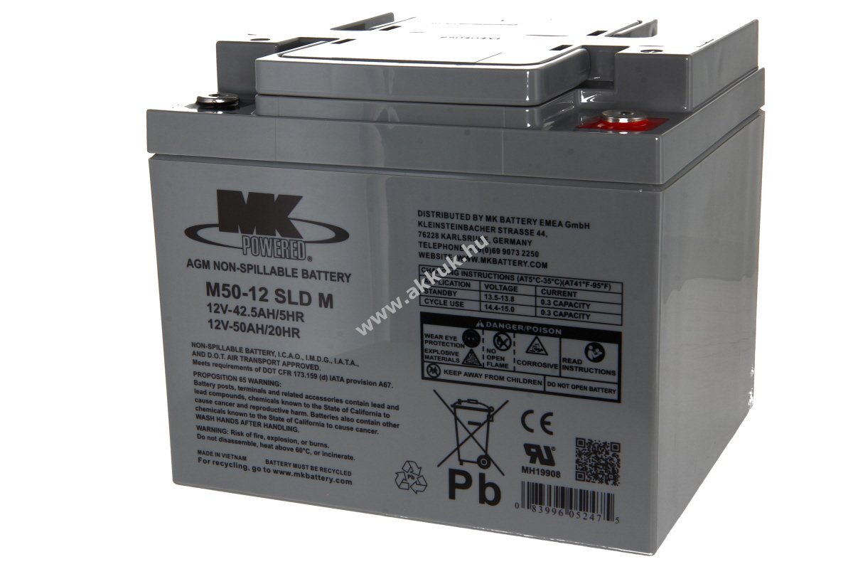 MK Battery M50-12 SLD M 12V 50Ah akku ólomsavas