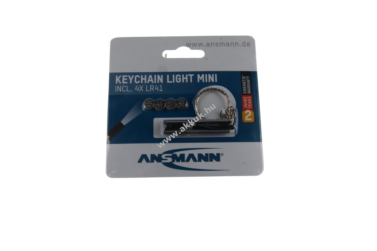 Ansmann Mini kulcstartó LED zseblámpa 1600-0272 elemekkel együtt (4x LR41)