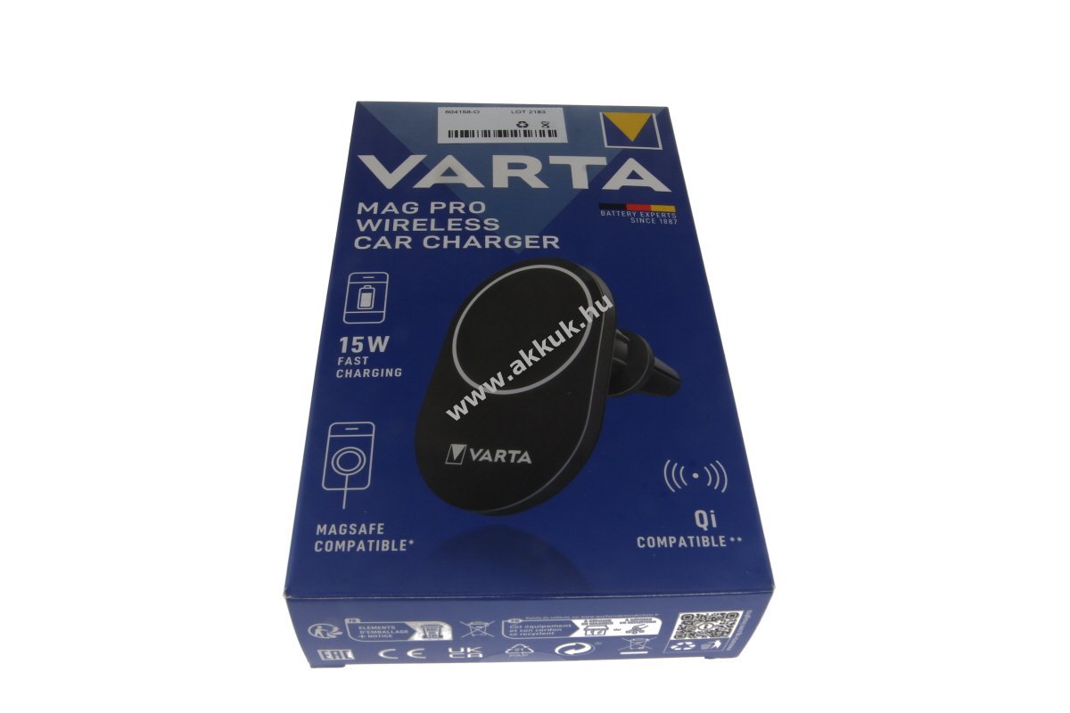 Eredeti Varta Mag Pro Wireless autós vezeték nélküli töltő 15W USB-C PD