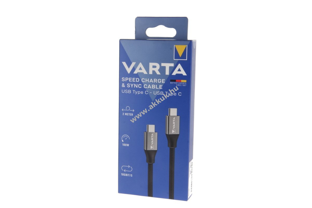VARTA Speed Charge & Sync USB Type-C kábel USB Type-C 2m 100W USB3.1 10Gbit/s