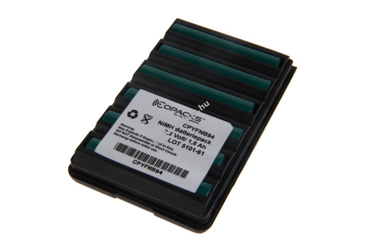 Helyettesítő akku Standard Vertex VX160/180/210/400/410/420 FNB-V94 7,2V 1,8Ah NiMH