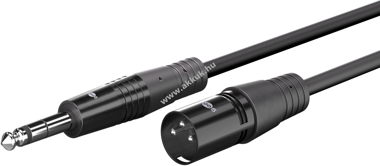 Goobay XLR-6,35mm jack kábel 1m XLR dugó (3-tűs) 6,35mm dugó (3-tűs) szimmetrikus mono