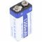 9V 6F22 6LR61 Li-ion Block akku, 1200mAh + USB-C kbel 1m