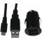 Mini autós töltő adapter + 2.0 High-Speed töltő kábel OnePlus 3 / 4 / 5