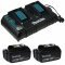 Makita dupla akkut�lt� t�pus BL1450 + 2db Makita akku t�pus BL1850