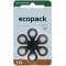 Varta Ecopack elem P312 hallókészülékhez 6db/csomag - A készlet erejéig!