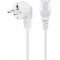 Goobay der�ksz�g� h�l�zati k�bel C13 5m feh�r 3*1mm2 CEE7/7 (Typ E/F) Schuko 90�