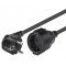 Goobay Hosszabb�t� k�bel v�d��rintkez�s 5m 3x1,5mm2 90� CEE7/7 -> CEE7/3 fekete