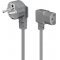 Goobay 2m sz�rke 3x0,75mm2 90� Schuko (CEE 7/7) dug� - C13 90� k�sz�l�k t�pk�bel