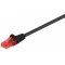 Goobay CAT6 U/UTP patchk�bel 15m fekete 2xRJ45 CCA