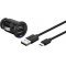 Goobay Micro USB aut�s t�lt�k�szlet 12W 2 USB csatlakoz� 1m fekete