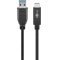 Goobay USB-C USB-A k�bel 0,5m 60W 3A 10Gbit/s USB3.2 fekete