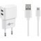 Goobay 12W Micro-USB dual t�lt�k�szlet 2xUSB 1m feh�r