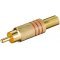 Goobay aranyozott piros RCA (cinch) csatlakoz� hajl�t�sv�delemmel