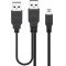 Goobay 2in1 Mini-USB k�bel 1x Mini-B 2x USB-A fekete USB 2.0
