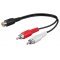 Goobay audio Y-k�bel adapter 0,2m 1x cinch aljzat 2x cinch dug�