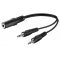 Goobay audio Y-k�bel adapter 3,5mm 1x sztere� aljzat 2x mono dug� 0,2m