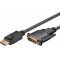 Goobay DisplayPort DVI-D adapterk�bel 5m Dual-Link 24+1 t�