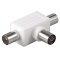 Goobay Koax T-Adapter dupla koax dug� koax aljzat adapter m�anyagb�l