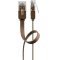 Goobay CAT 6 lapos patchk�bel U/UTP 2xRJ45 s�t�tbarna 1,5x6 mm