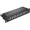 Goobay CAT 6 12-Port 10 h�velykes patch panel f�m h�zban STP �rny�kolt fekete