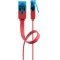 Goobay CAT 6A lapos patchk�bel U/UTP piros 2x RJ45 1,5x6 mm