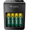 Varta LCD Plug Charger+ 57687 h�l�zati t�lt� 4x AA 2100mAh elemekkel egy�tt NiMH