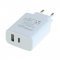 OTB k�tportos USB t�lt� USB-C+USB-A 20W USB Power Delivery feh�r